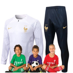 2022 World Cup Kid's France White Training Suits